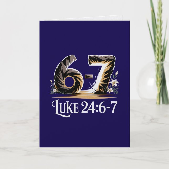 Cartão Luke 24:6-7 Easter Card Risen Savior Scripture  (Frente)