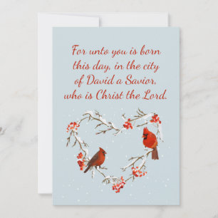 Cartão Luke 2:11 Escritura para Bíblia de Natal Verso