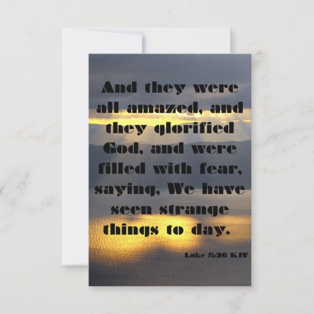 Cartão Luke 5:26 Bíblia KJV Scripture Saudação (Frente)