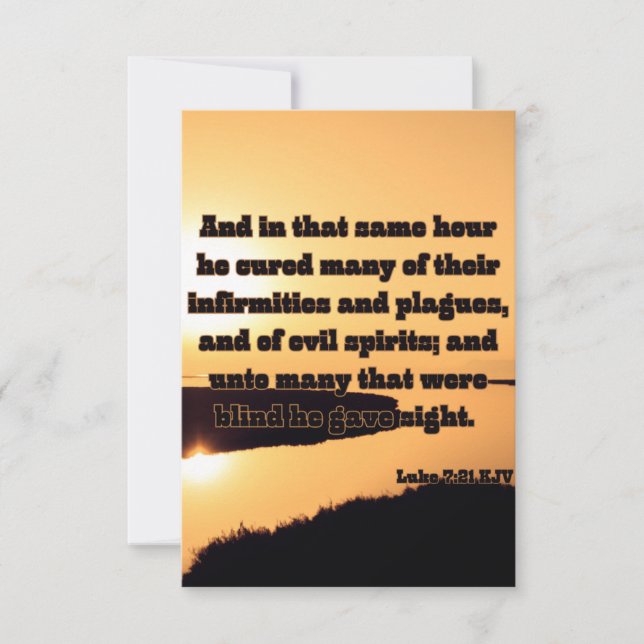 Cartão Luke 7:21 Bíblia KJV Escritura de saudação (Frente)