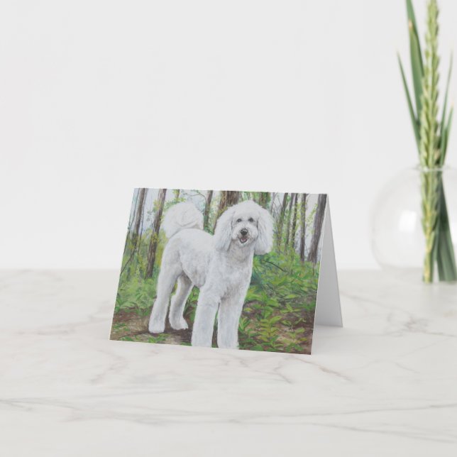 Cartão Luke the Golden Doodle Dog Art Note Card (Frente)