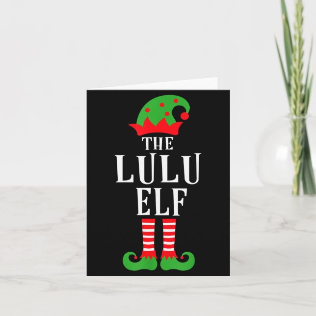 Cartão Lulu Elf Family Matching Group Christmas Gift Funn (Frente)