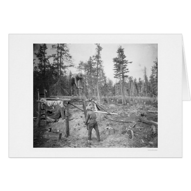 Cartão Lumberjacks no Alasca 1916 (Frente Horizontal)