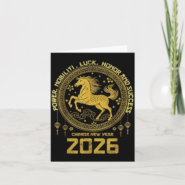 Cartão Lunar New Year 2026 Zodiac Horse Collection  (Frente)