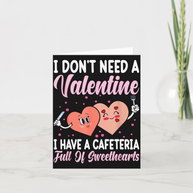 Cartão Lunch Lady Gift Co. Funny Valentine's Day - Black  (Frente)