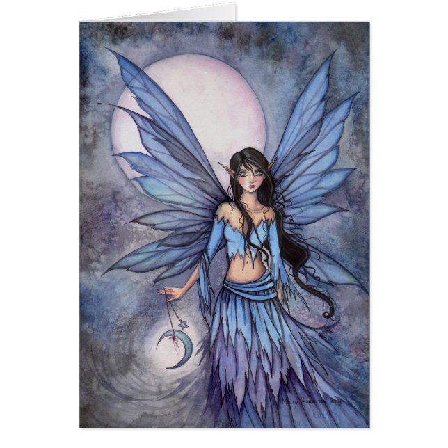 Cartão Lunetta Celestial Fairy Fantasy Art Ilustration (Frente)