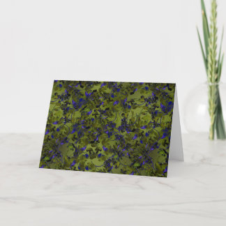 Cartão Lúpulo Escuro Abstrato Botânico verde e azul