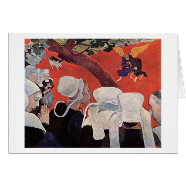 Cartão Luta Angel com Jacob, Paul Gauguin (Frente horizontal)