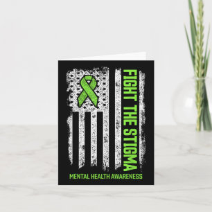 Cartão Luta Contra O Estigma Americano Flag Mental Health