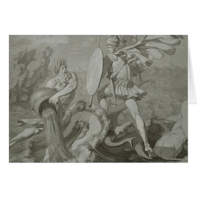 Cartão Luta de Achilles com o rio Scamander (Frente Horizontal)