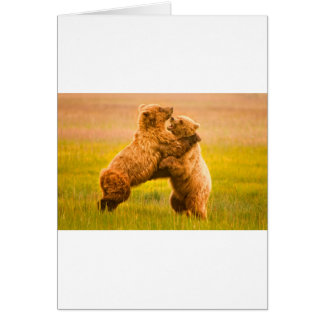 Cartão Luta de Ursos Grizzly