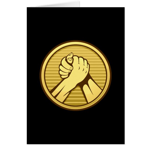 Cartão Luta do braço Dourada (Frente)