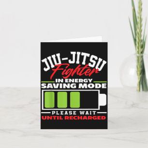 Cartão Lutador de Jiu-Jitsu em Modo de Economia de Energi