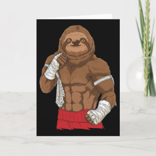 Cartão lutador de kickboxing de preguiça de Muay Thai