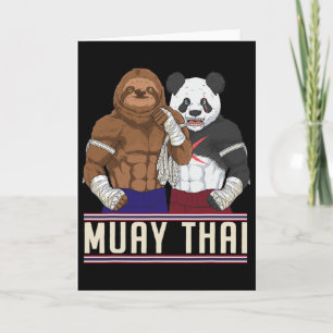 Cartão Lutador de Muay Thai Sloth Panda Kickboxing