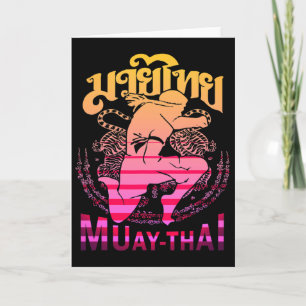 Cartão Lutador de Muay Thai Vintage Tailândia Boxe Tailan