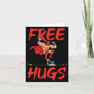 Cartão Lutadores de Wrestling Abraçam Humor Engraçado Mem