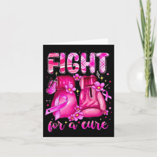 Cartão Lute Por Um Cancer De Mama, Lutas De Boxas, Rosa, 