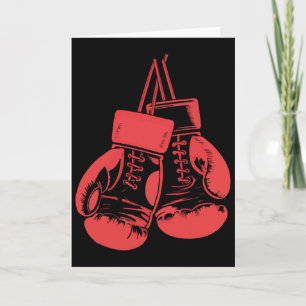 Cartão Luvas de Boxe Antigas Kickboxing Amante do Boxe Bo