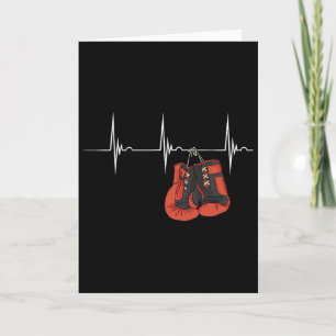 Cartão Luvas de Boxe Batimento Cardíaco Ekg Pulso Mma Box