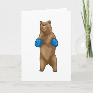 Cartão Luvas de boxe Bear Boxer