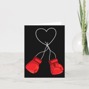 Cartão Luvas de boxe coração amor boxeador Dia dos Namora