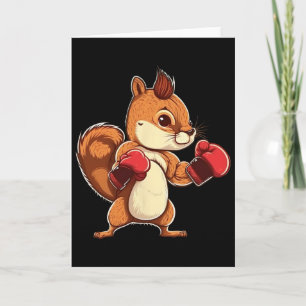 Cartão Luvas de Boxe Esquilo Boxeador Kickboxer Kickboxin