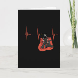 Cartão Luvas de Boxe Pulso Ekg Batimento Cardíaco Kickbox