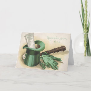 Cartão Luvas de Cartola Verde Shillelagh Cachimbo de Barr