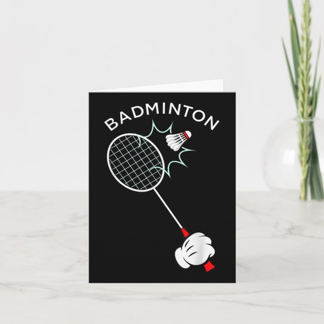 Cartão Luvas de desenho animado de badminton serve  (Frente)