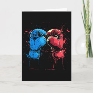 Cartão Luvas de Kickboxing Gráfico Artes Marciais 