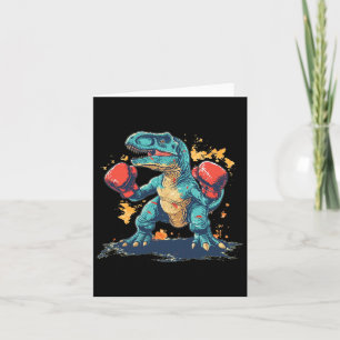Cartão Luvas legal Para Boxear Com Dinossauro