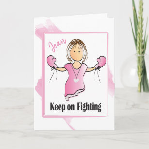 Cartão Luvas Rosa Engraçadas Para Lutar Contra A Placa De