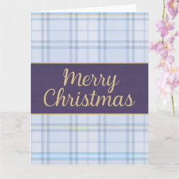 Cartão Luxe Blue Plaid “Merry Christmas