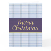 Luxe Blue Plaid “Merry Christmas