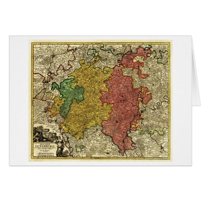 Cartão Luxemburgo- Mapa PanorâmicoLuxemburgo (Frente Horizontal)