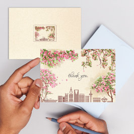 Cartão Luxo Bougainvillea Casamento Riyadh Skyline Agrade