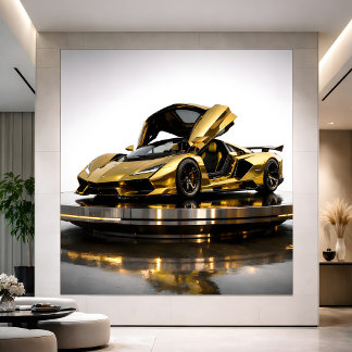 Cartão Luxury Gold Hypercar Futuristic Supercar Artwork