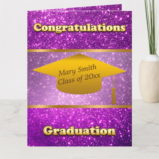 Cartão Luxury Moderno Personaliza A Largura Roxa (Frente)