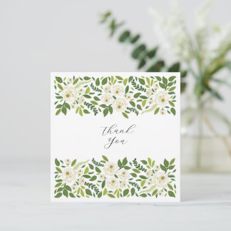 Cartão Luxury White Rose Floral Frame 