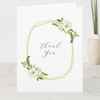 Cartão Luxury White Rose Floral Frame 