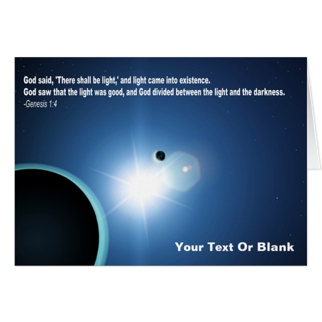 Cartão Luz da Escuridão - Gênese 1:4 (Frente horizontal)