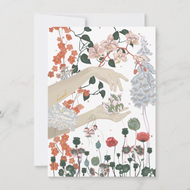 Cartão Luz das mãos de cicatrização (Frente)