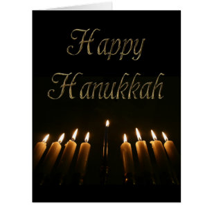 Cartão Luz de Hanukkah Feliz, Velas das Luzes Menorah