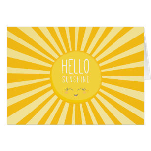 Cartão Luz do sol de sorriso amarela corajosa brilhante