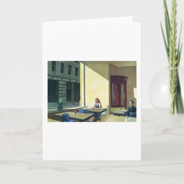 Cartão Luz do sol na cantina - Edward Hopper (Frente)