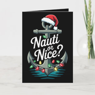 Cartão Luzes de Âncora de Natal ou Lindo Chapéu de Papai 