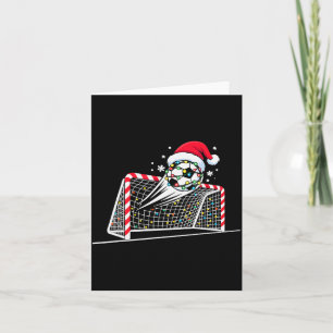 Cartão Luzes de Bola de Futebol de Natal Santa Xmas Crian