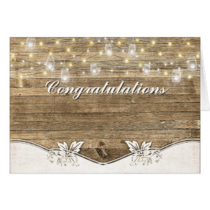 Cartão Luzes De Casamento Em Madeira