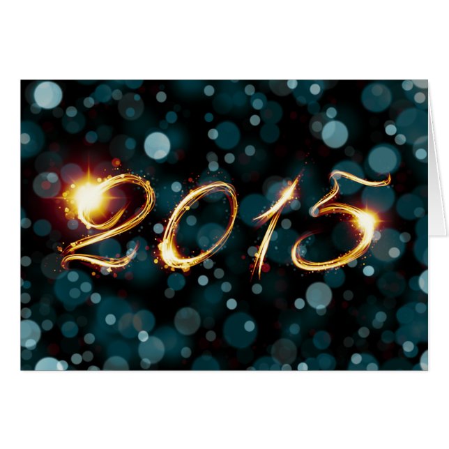 Cartão Luzes de festa de 2015 (Frente Horizontal)